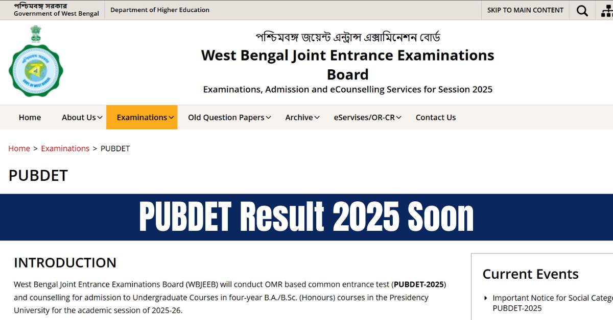 PUBDET Result 2025: WBJEEB Release Soon Rank Card at wbjeeb.nic.in/pubdet/, Check Expected Date, Steps to Download